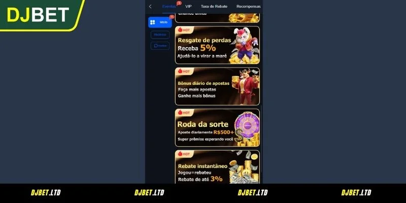 Algumas das principais Promoção DJBET disponíveis