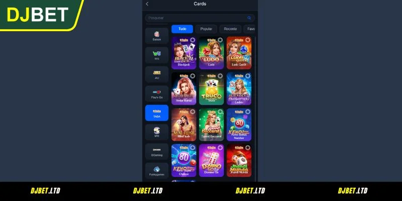 Alguns Títulos de DJBET Cartas Atualmente Populares
