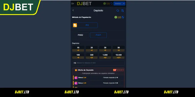 Guia do processo para fazer um DJBET Depósito 100% bem-sucedido