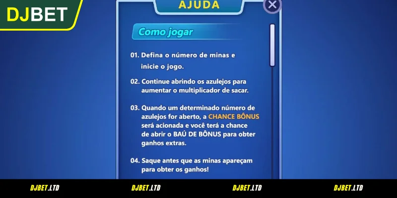 Passos para Começar a Jogar Mines